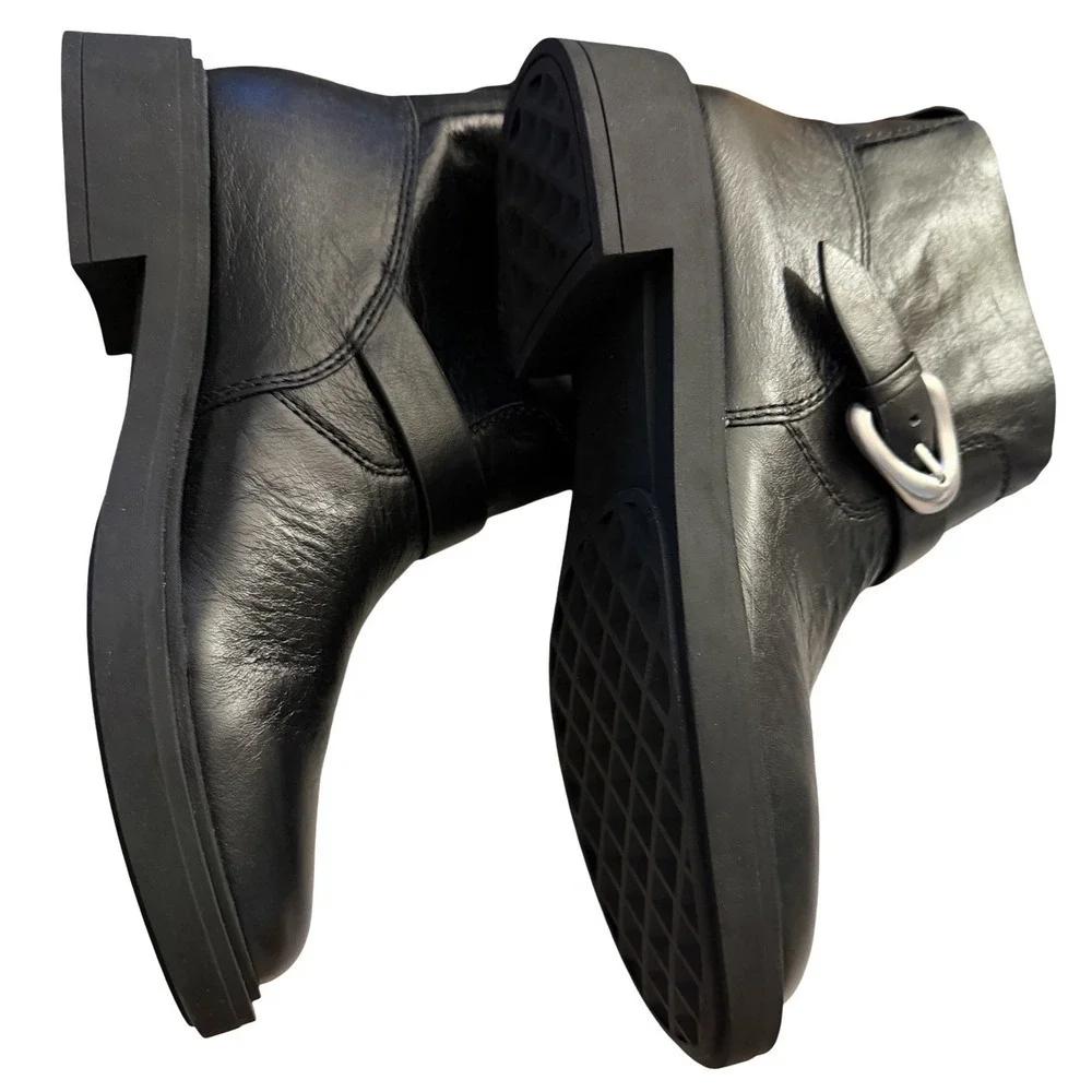 NEW Aerosoles Women's Leather Gill Ankle Boot Black Size 9M